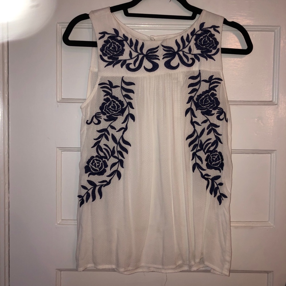 Embroidered tank